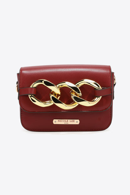 Nicole Lee USA Lexi Chain Detail Crossbody Bag Trendsi