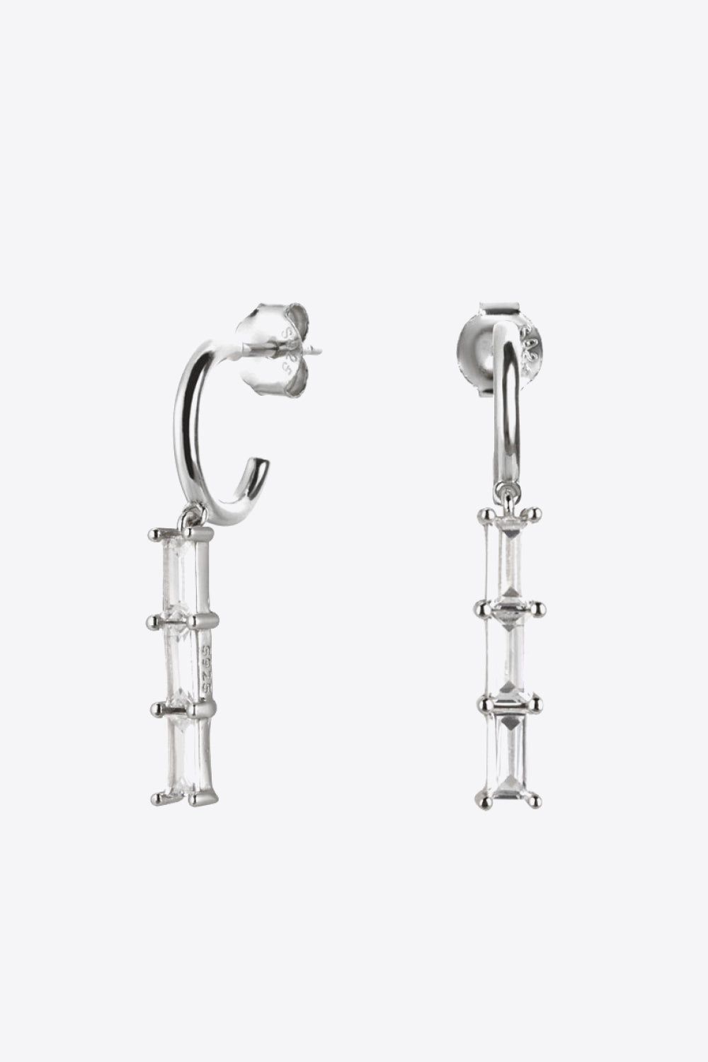 Inlaid Zircon 925 Sterling Silver Earrings Trendsi