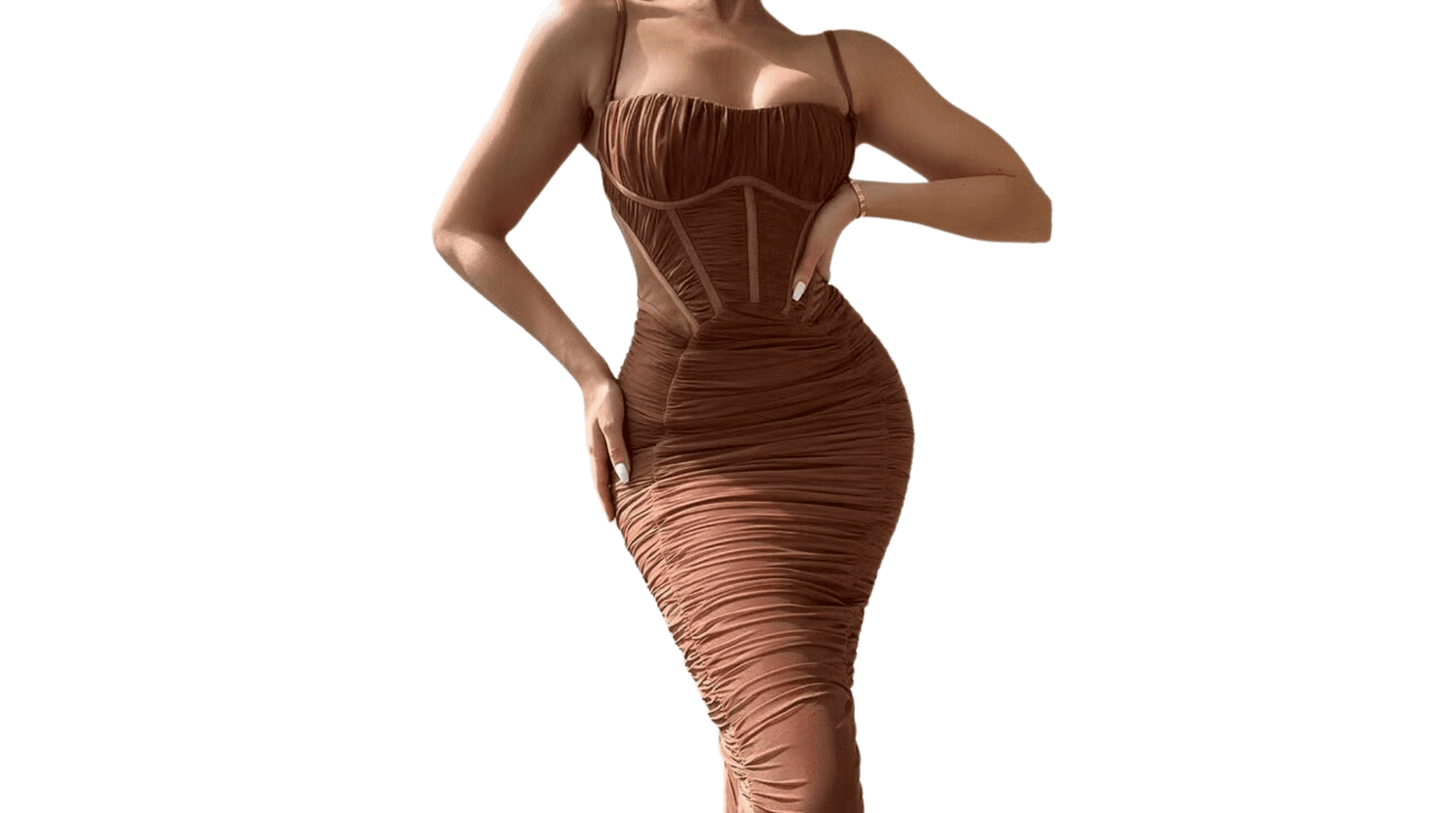 New Trendy Strap Sleeveless Backless Zipper Long Dress