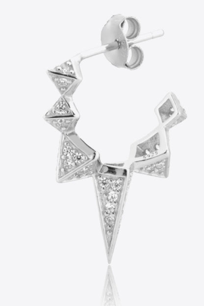 Geometric Zircon Decor 925 Sterling Silver Earrings Trendsi