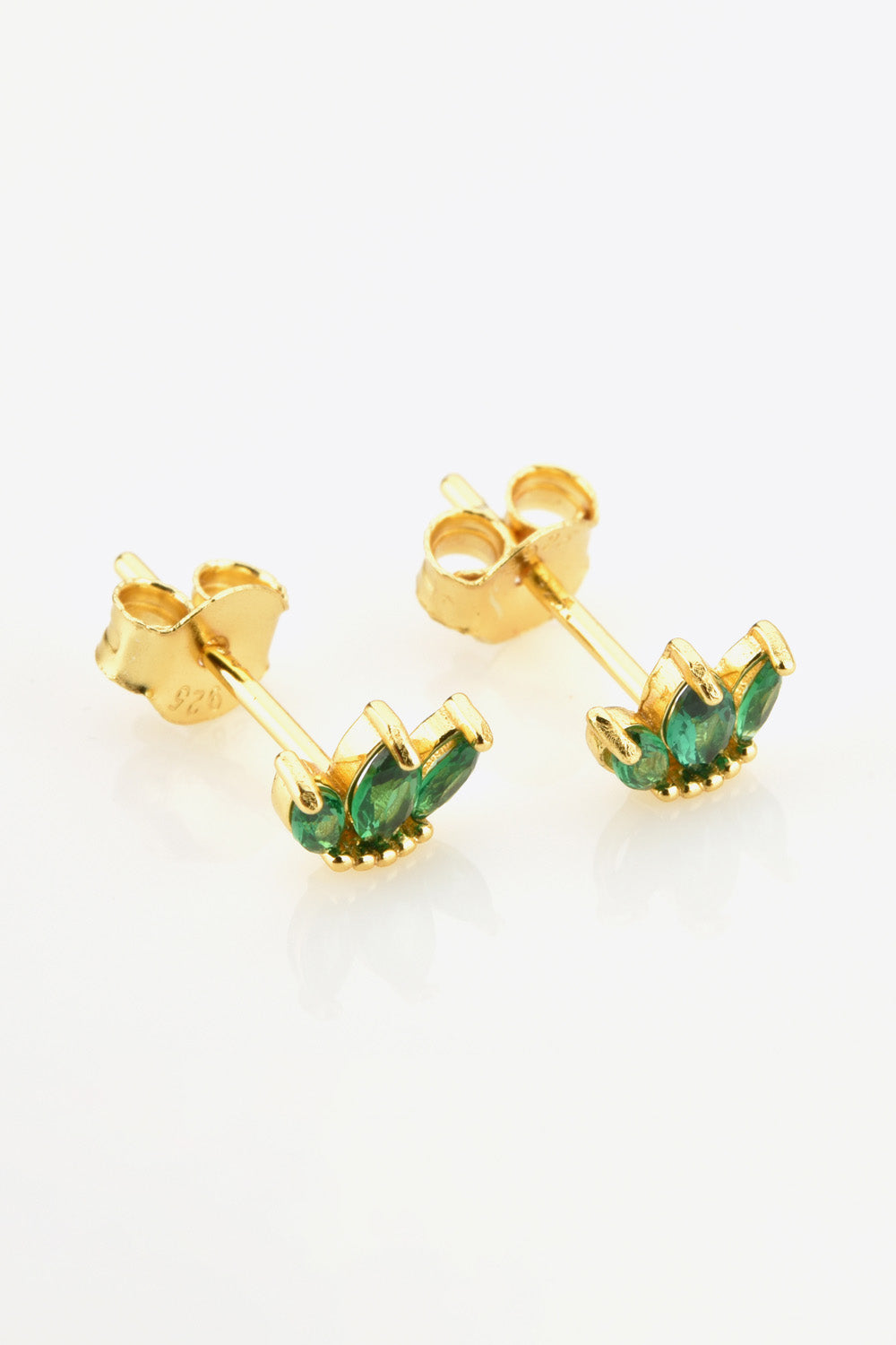 925 Sterling Silver Zircon Decor Stud Earrings Trendsi
