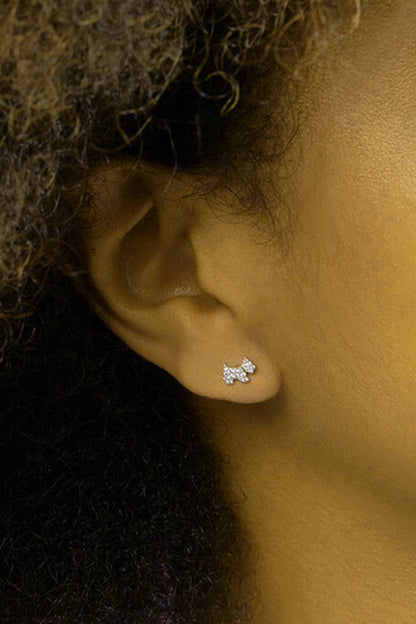 Puppy Zircon 925 Sterling Silver Stud Earrings Trendsi