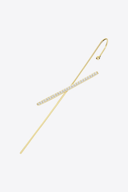 Zircon X-Shape Crawler Earrings Trendsi