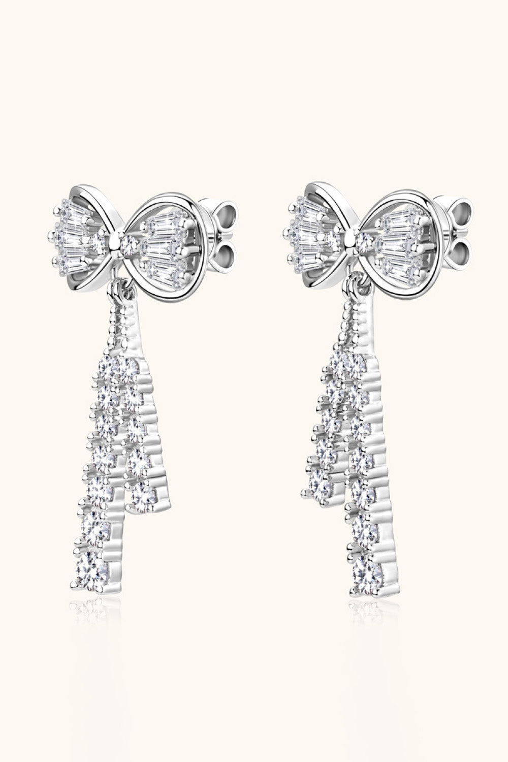 1.12 Carat Moissanite 925 Sterling Silver Bow Earrings Trendsi