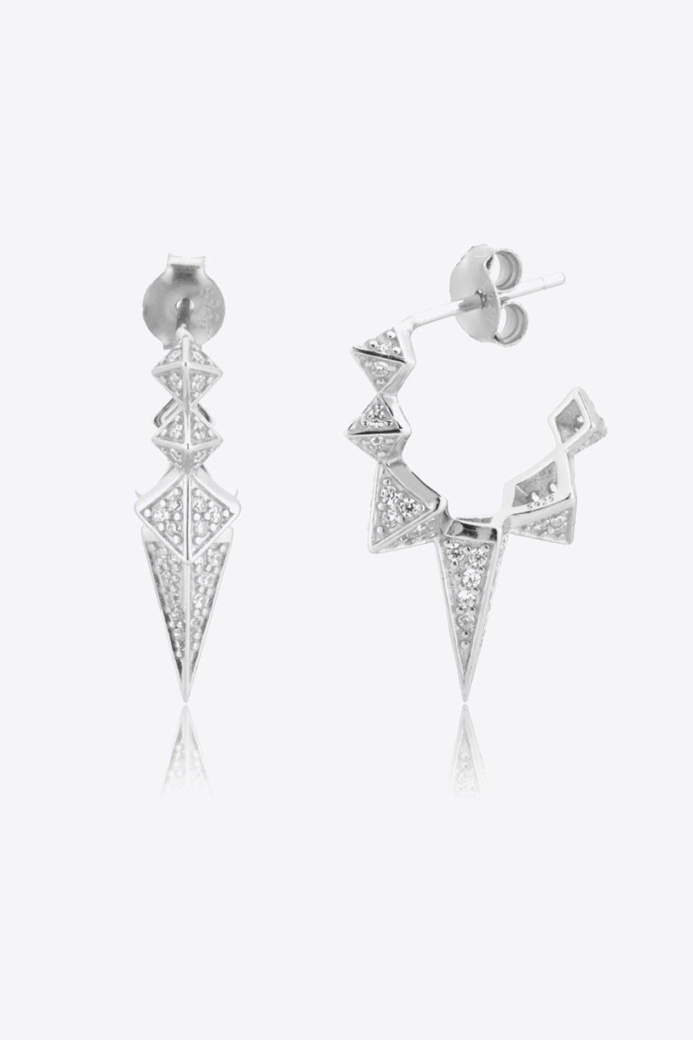 Geometric Zircon Decor 925 Sterling Silver Earrings Trendsi