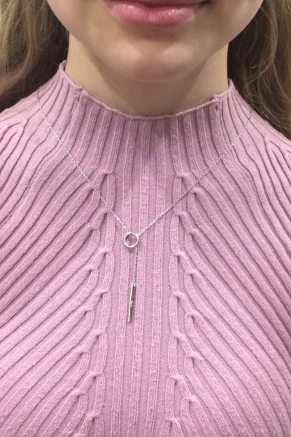 925 Sterling Silver Platinum-Plated Necklace Trendsi
