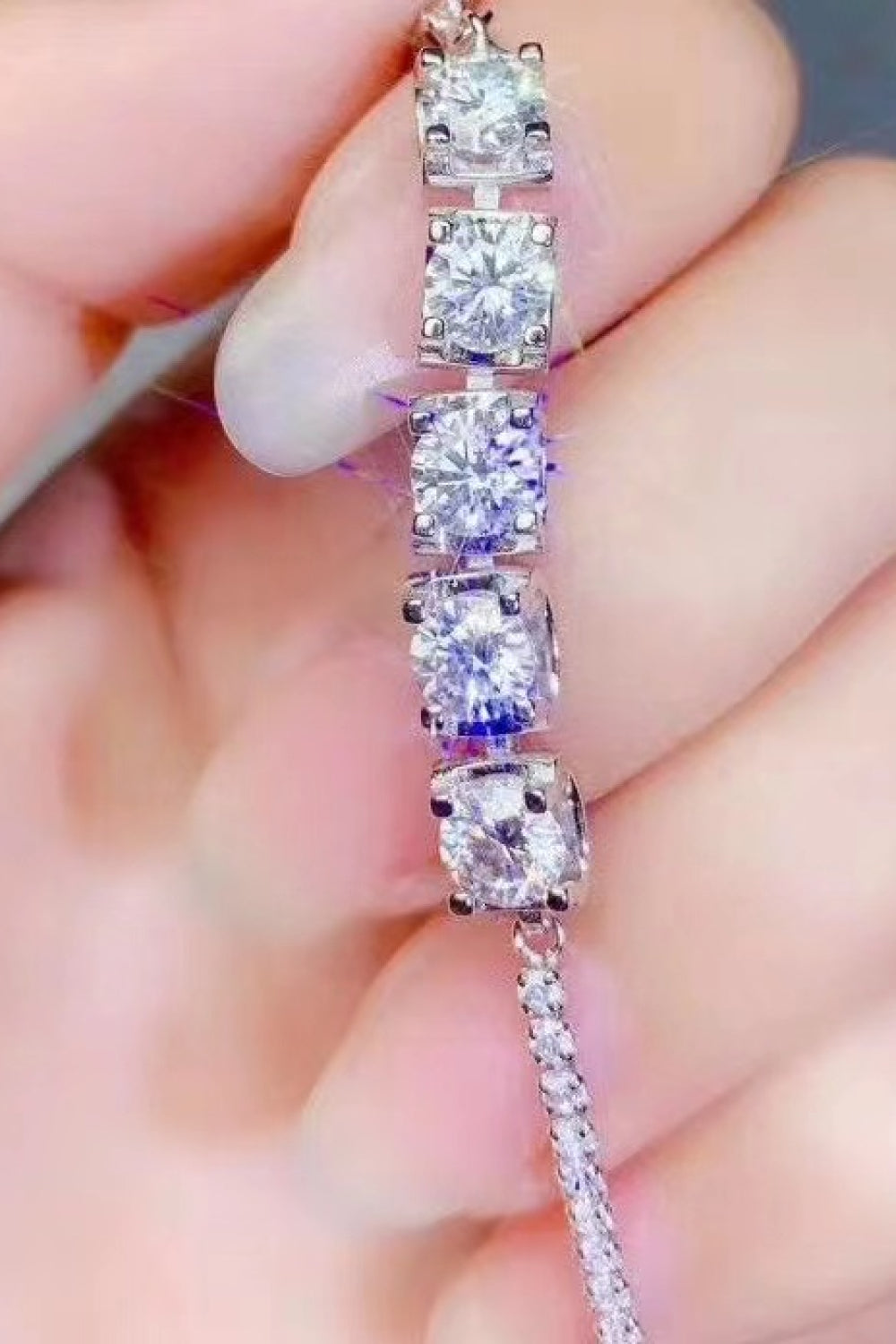 5 Carat Moissanite Lobster Clasp Bracelet Trendsi