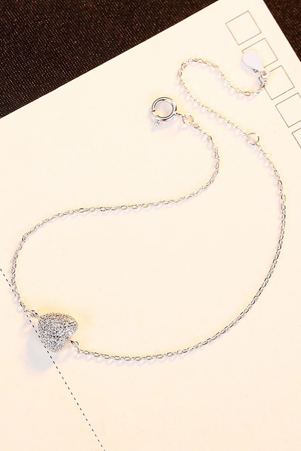 Zircon Heart 925 Sterling Silver Bracelet Trendsi