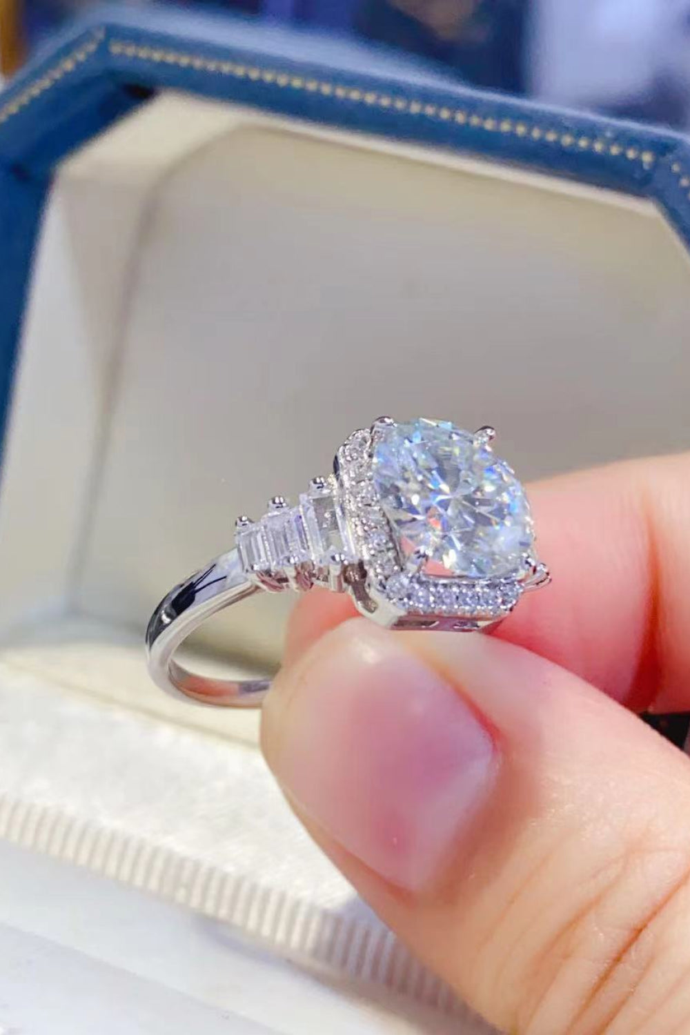 2 Carat Moissanite 925 Sterling Silver Ring Trendsi