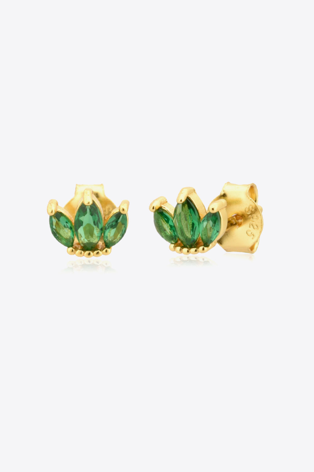 925 Sterling Silver Zircon Decor Stud Earrings Trendsi