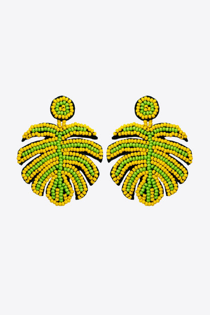 Beaded Banana Leaf Earrings Trendsi