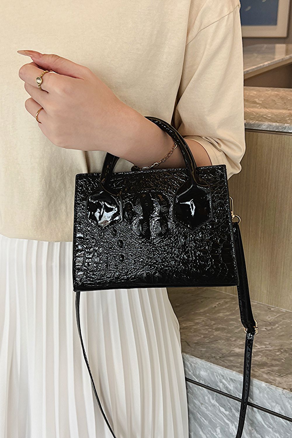 Textured PU Leather Crossbody Bag Trendsi