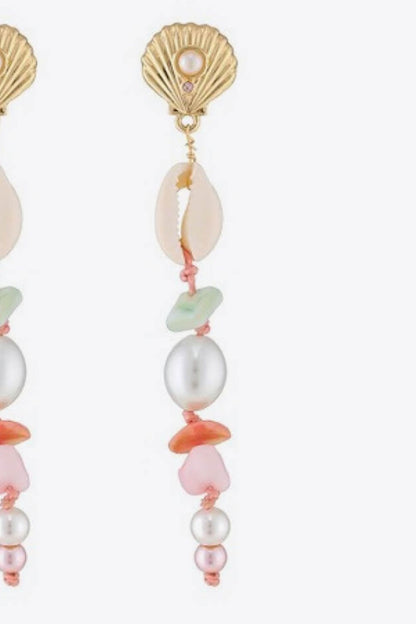 Synthetic Pearl Shell Drop Earrings Trendsi