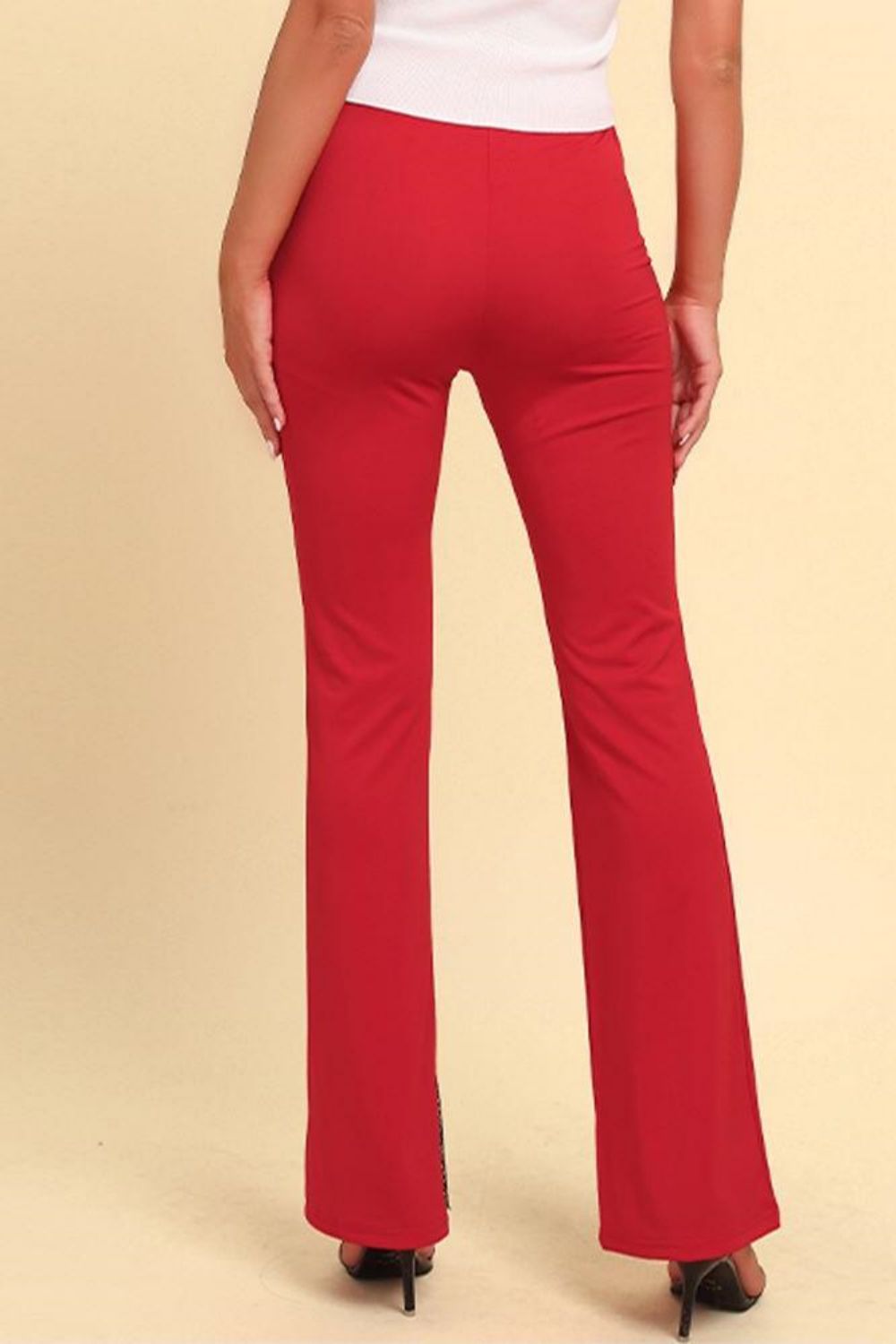 Spliced Mesh Bootcut Pants Trendsi