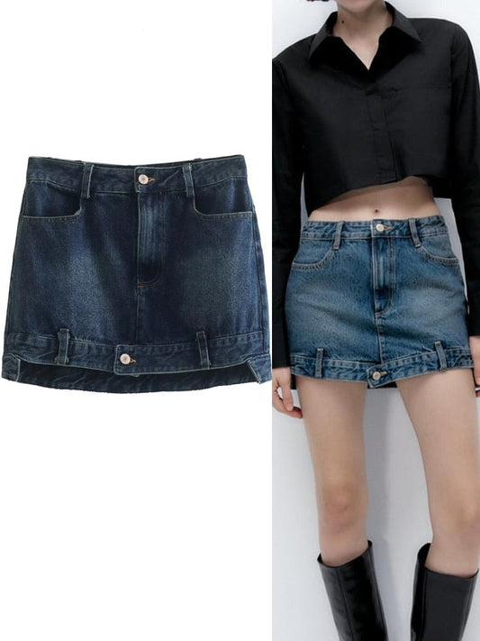 Denim Mini Skirt Women EMJP TRENDS