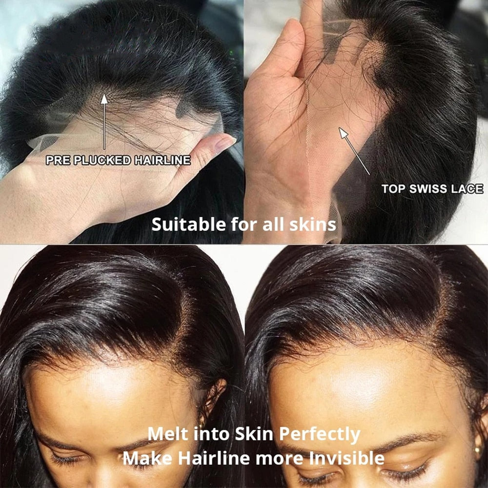Human Hair Pre Plucked 13x6 Lace Frontal Wig Brazilian