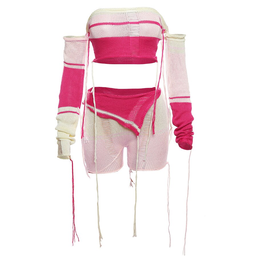 Ribbed and Ripped Two 2 Piece Set