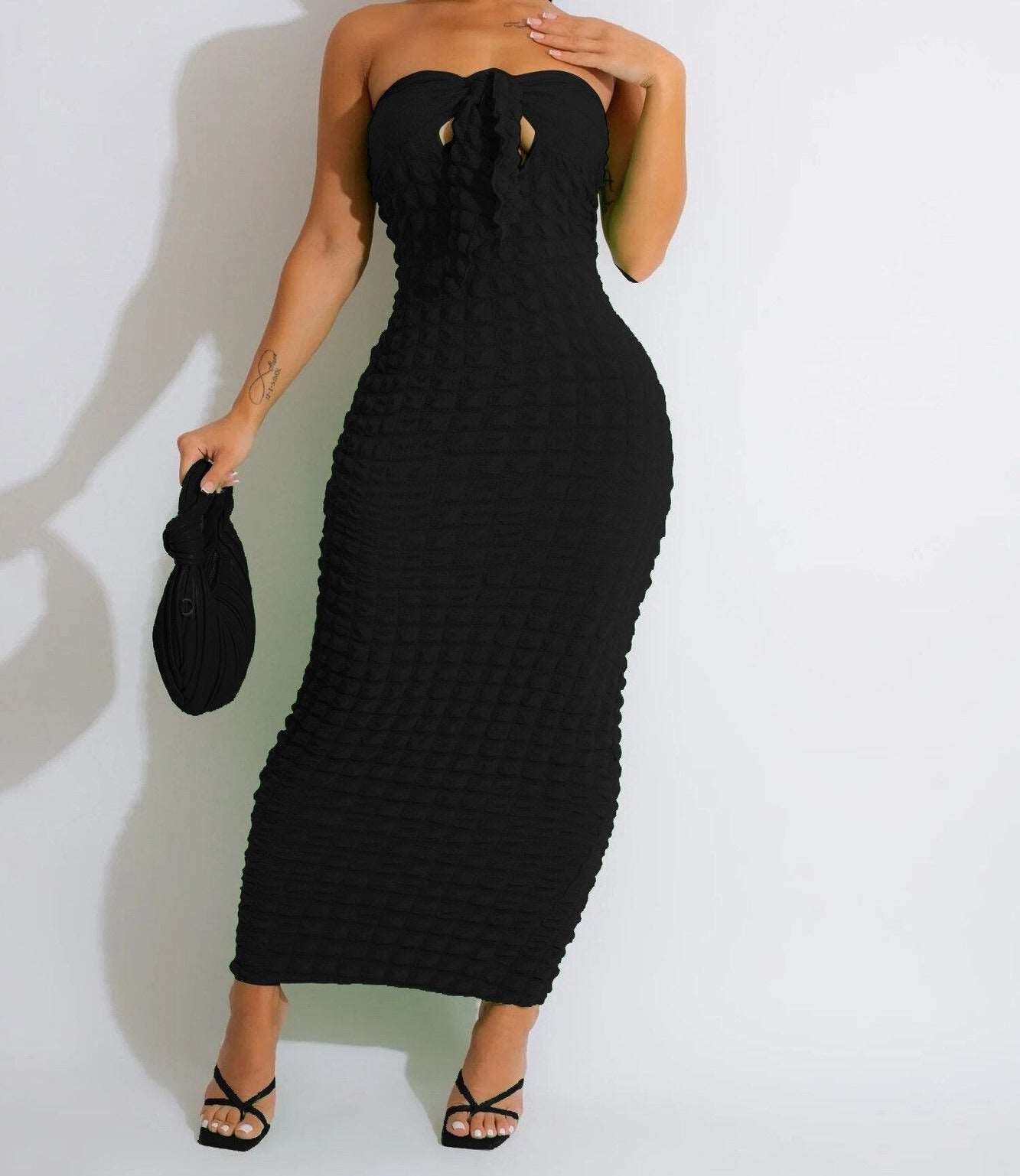 Bowknot Strapless Maxi Long Dress