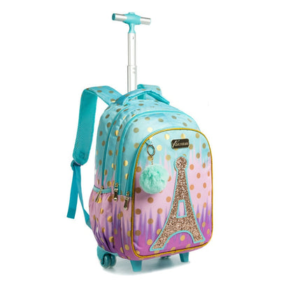 Rolling Backpack Bag School Wheeled Backpack for girls