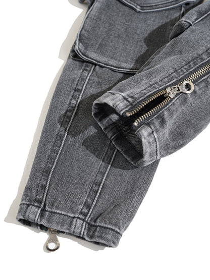 Women Jeans High Elastic Slim Lower Leg Zipper