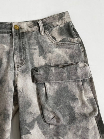 Women's Camouflage Jeans High Waist Multi Pocket Loose