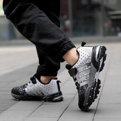 Boys Sneakers Hook &Loop Kids Casual Shoes Children Breathable Mesh Running