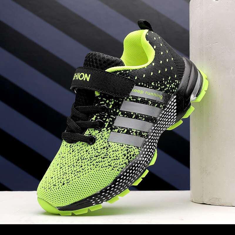 Boys Sneakers Hook &Loop Kids Casual Shoes Children Breathable Mesh Running