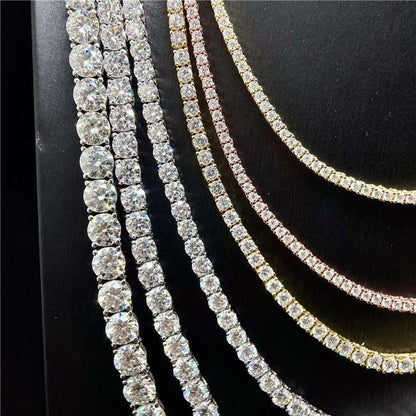 Necklace Women Men S925 Silver Diamond Chain Link