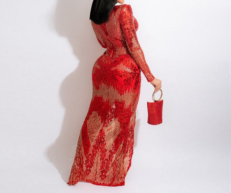 Flamed Maxi Elegant Dress