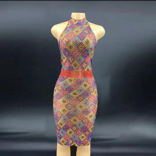 VANII Multicolor See Through Dress