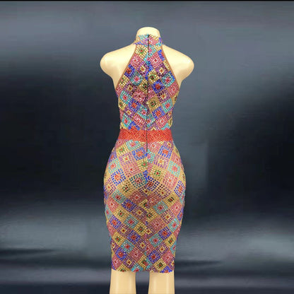 VANII Multicolor See Through Dress