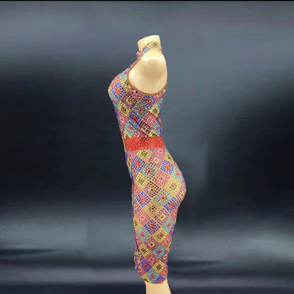 VANII Multicolor See Through Dress