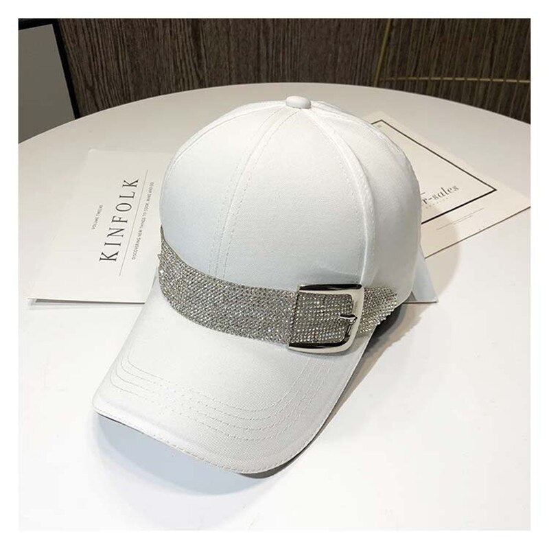 New Fashion Rhinestone Belt Baseball Caps For Women Snapback