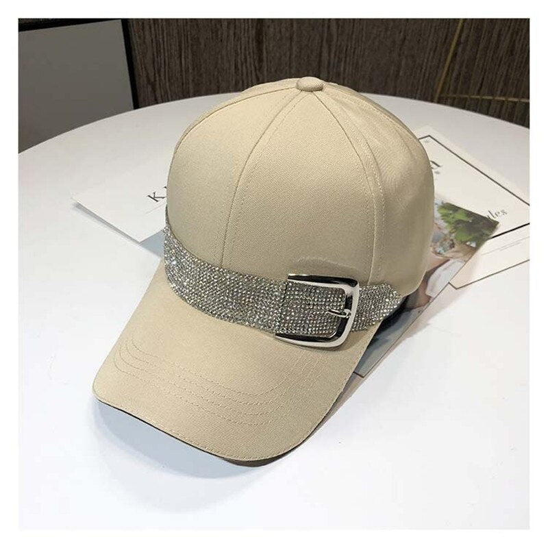 New Fashion Rhinestone Belt Baseball Caps For Women Snapback