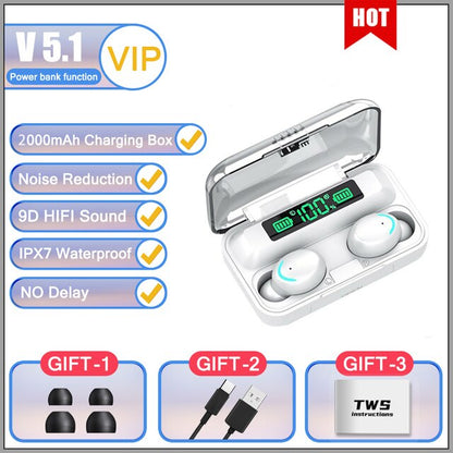 New in Bluetooth Headphones 9D Stereo High Bass Sport Earphones Handfree Touch Control Tws Wireless Earbuds Waterproof Headset