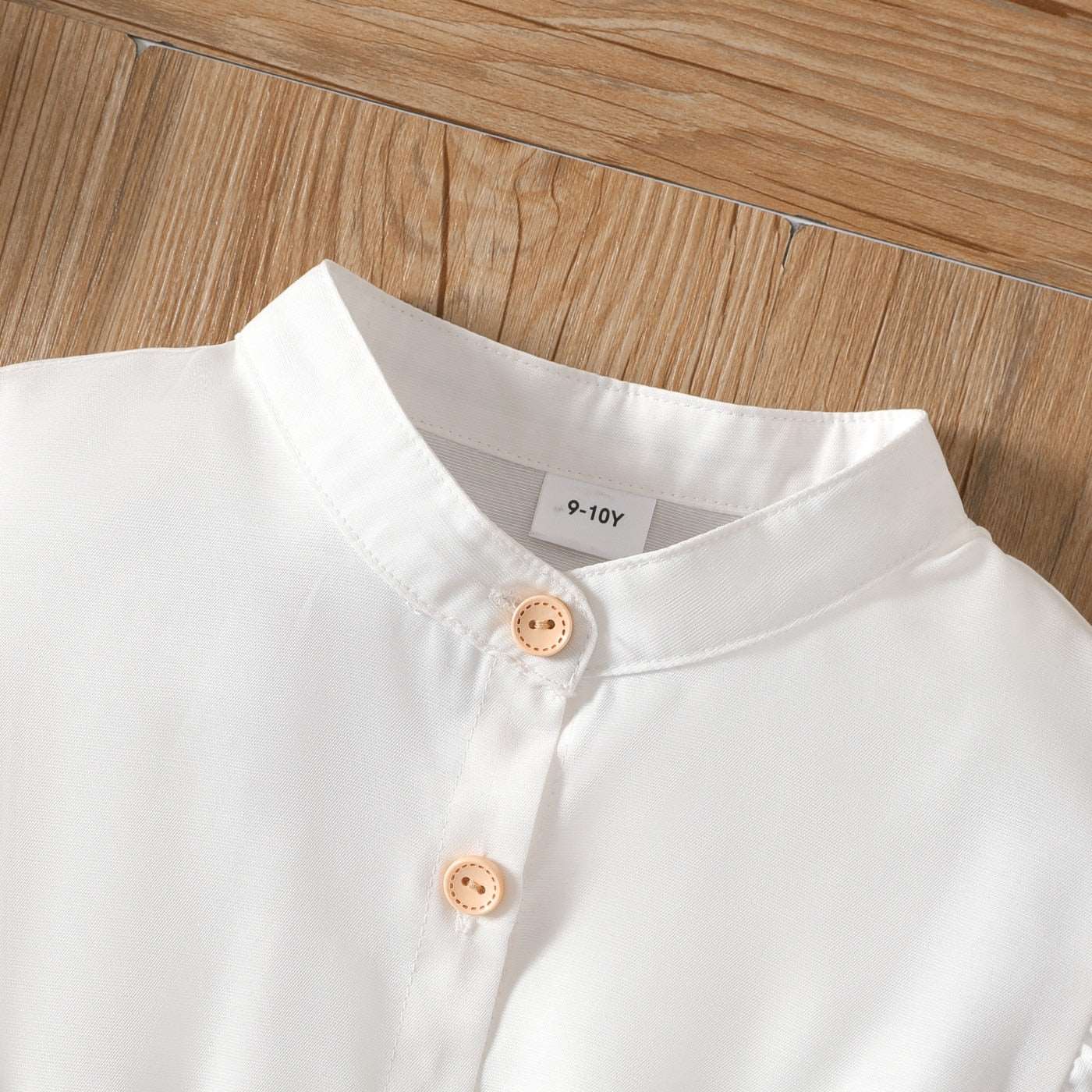 Button Design Smocked Splice Ruffled Flutter-sleeve Dress
