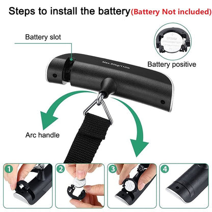 Portable LCD Digital Luggage Weight Scales Hanging Suitcase Baggage Travel Scale with Belt for Electronic Weight Tool 50kg/110lb