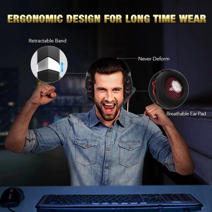 RUNMUS K2 Gaming LED Headset with Noise Canceling Mic PC Gaming Headphone For PS4 Xbox One Controller Nintendo Switch
