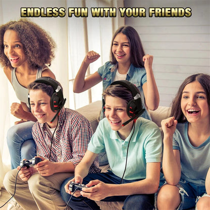 RUNMUS K2 Gaming LED Headset with Noise Canceling Mic PC Gaming Headphone For PS4 Xbox One Controller Nintendo Switch