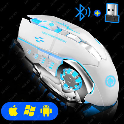 Silent Bluetooth Mouse USB Mechanical E-Sports Backlight PC Gamer