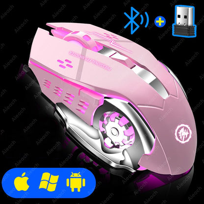 Silent Bluetooth Mouse USB Mechanical E-Sports Backlight PC Gamer