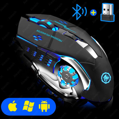 Silent Bluetooth Mouse USB Mechanical E-Sports Backlight PC Gamer