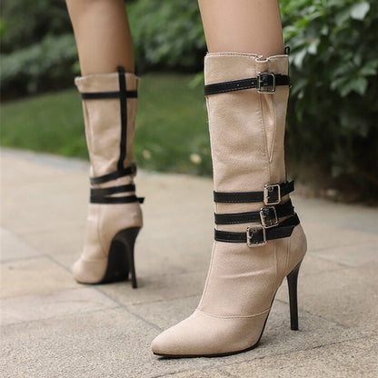 Mid-Calf Boots High Heels EMJP TRENDS