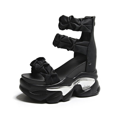 Summer Sandals 7CM Wedge Heels Sneakers New 2023 Women Beach Flip Flop High Platform Casual Sandals Breathable Walking Slippers EMJP TRENDS
