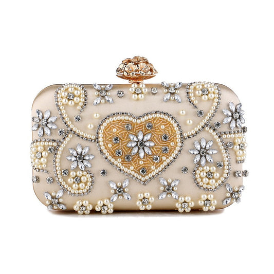 Flower Diamond Clutch Chain Shoulder Bags