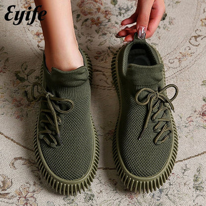 New Ladies Lace Up Breathable Casual Female Shoes