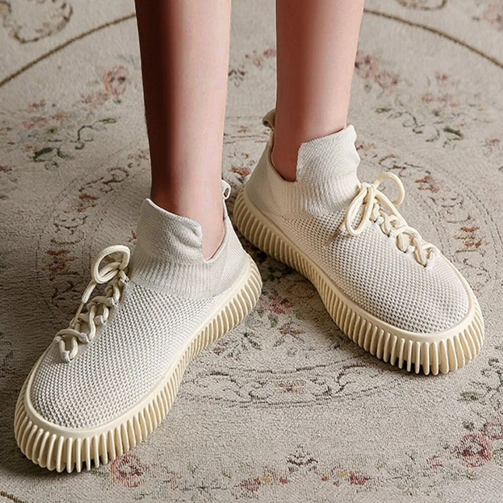 New Ladies Lace Up Breathable Casual Female Shoes