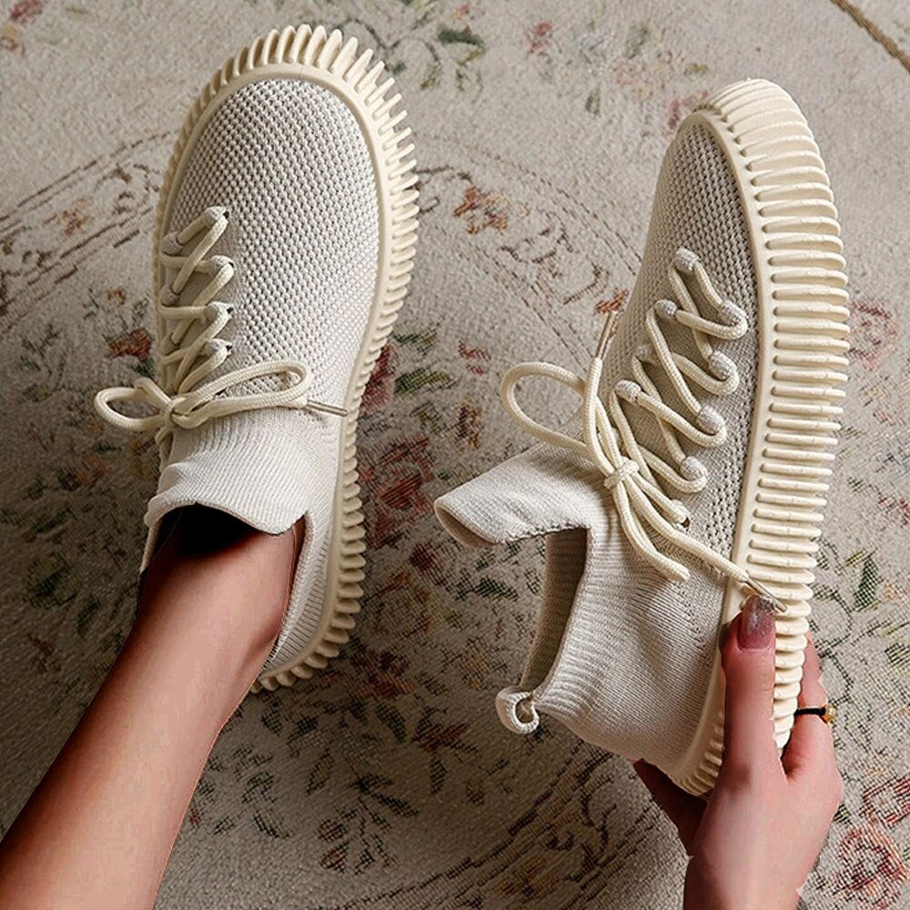 New Ladies Lace Up Breathable Casual Female Shoes