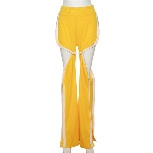 Ripped Sweatpants Casual Elastic High Waisted Baggy