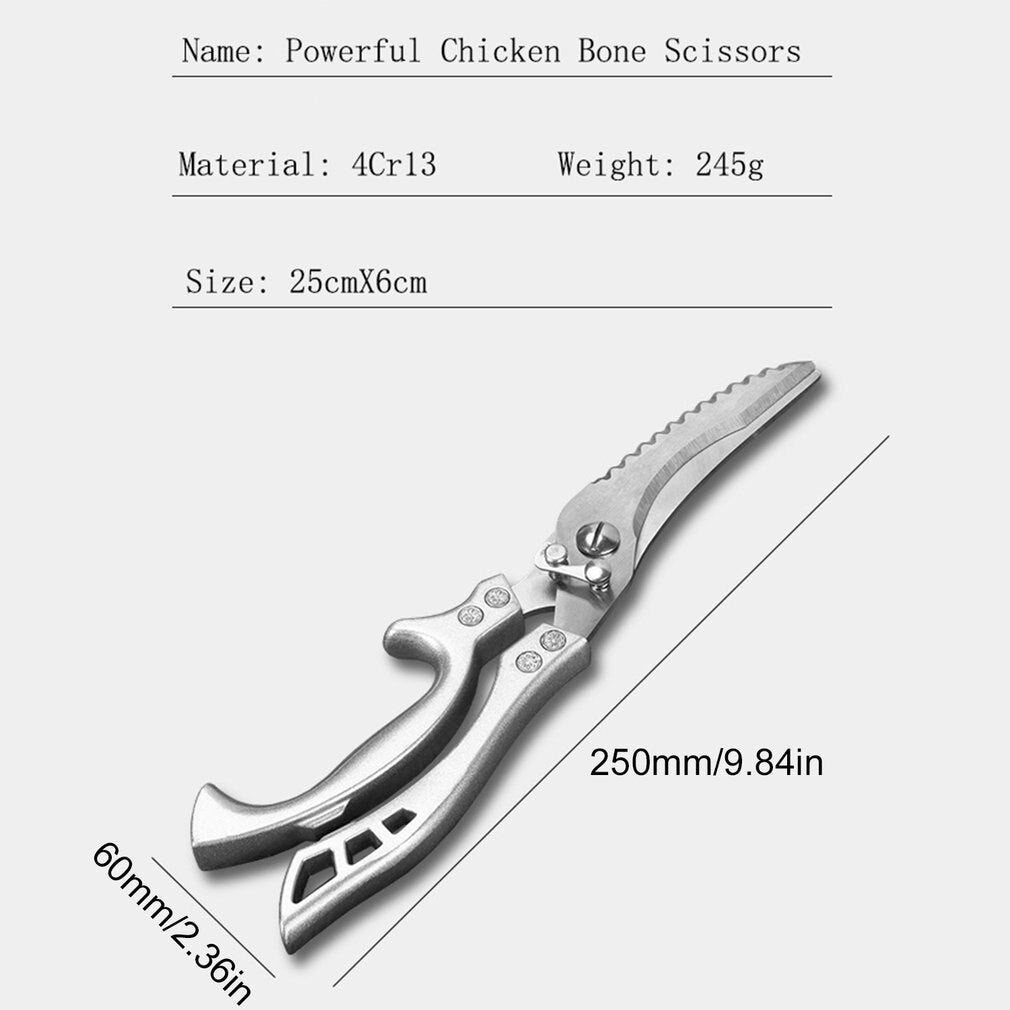 Stainless Steel Kitchen Scissor Powerful Chicken Bone Scissors Multifunctional Chicken Duck Fish Cutter Shears Kitchen Tools